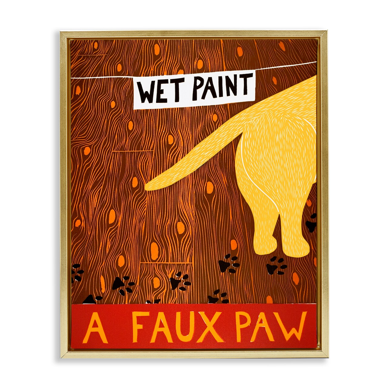Stupell Industries Wet Paint Faux Paw Floating Frame, design by Stephen Huneck